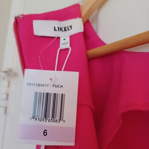 LIKELY Manhattan Studded Sleeveless Mini Dress Fuchsia 6 NWT - Picture 6 of 7